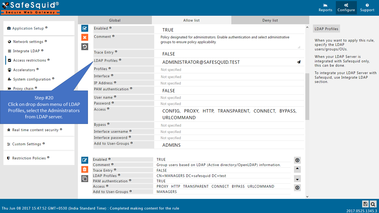 View Administrator from LDAP server in LDAP profile