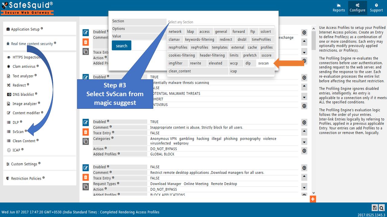 selecting svscan from the magic suggest