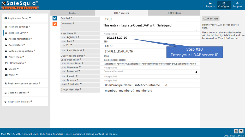 entering your LDAP server  IP 