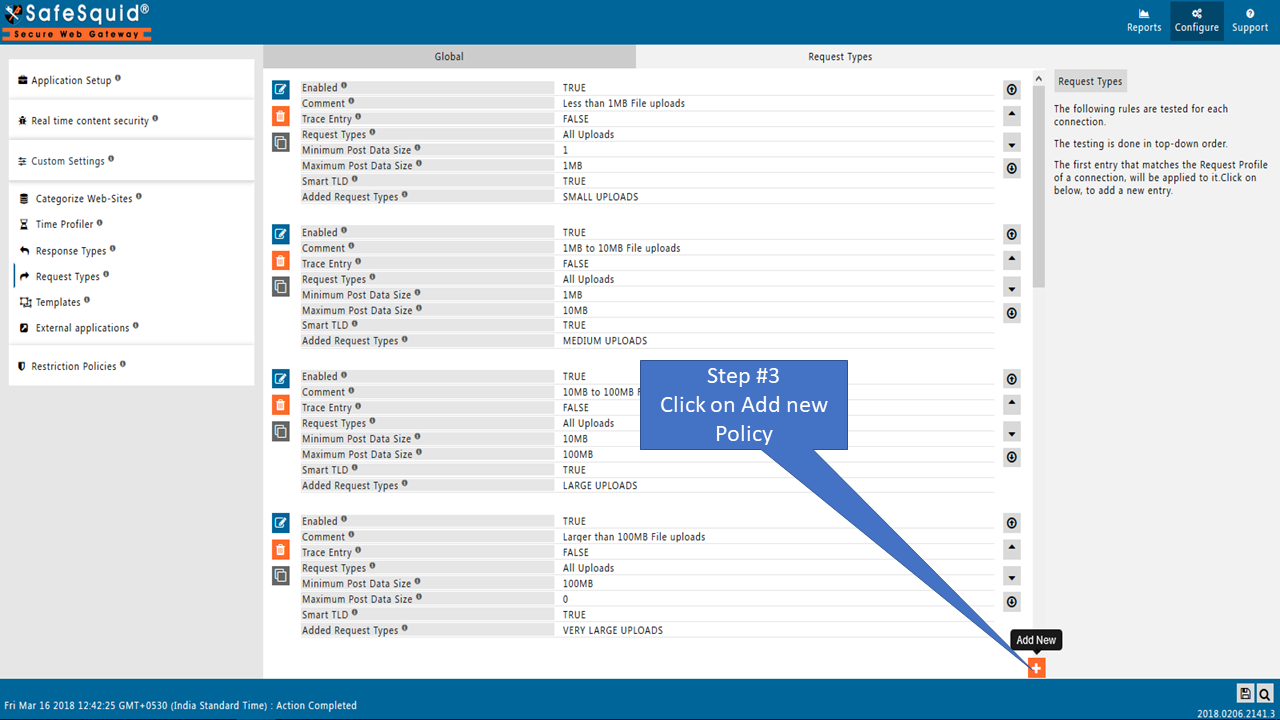 Add new policy to allow only specific page of Facebook 