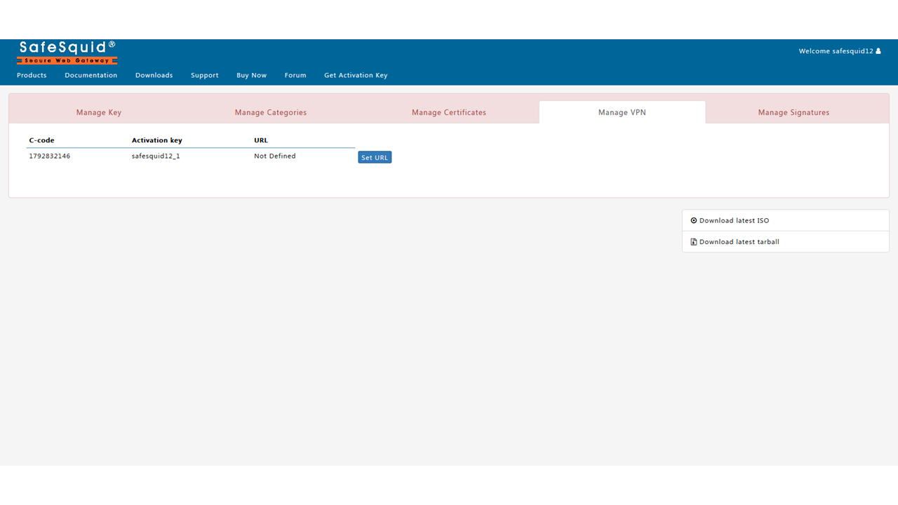 Accessing the Self-Service portalLogging with your valid credentials Going to Manage VPN 