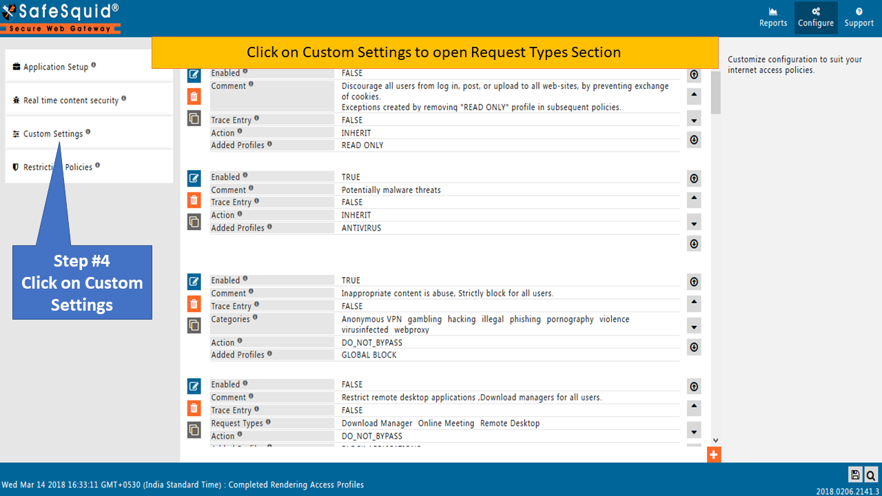 Click on Custom Settings to open Request Types Section to allow Specific YouTube Channel and its Playlist