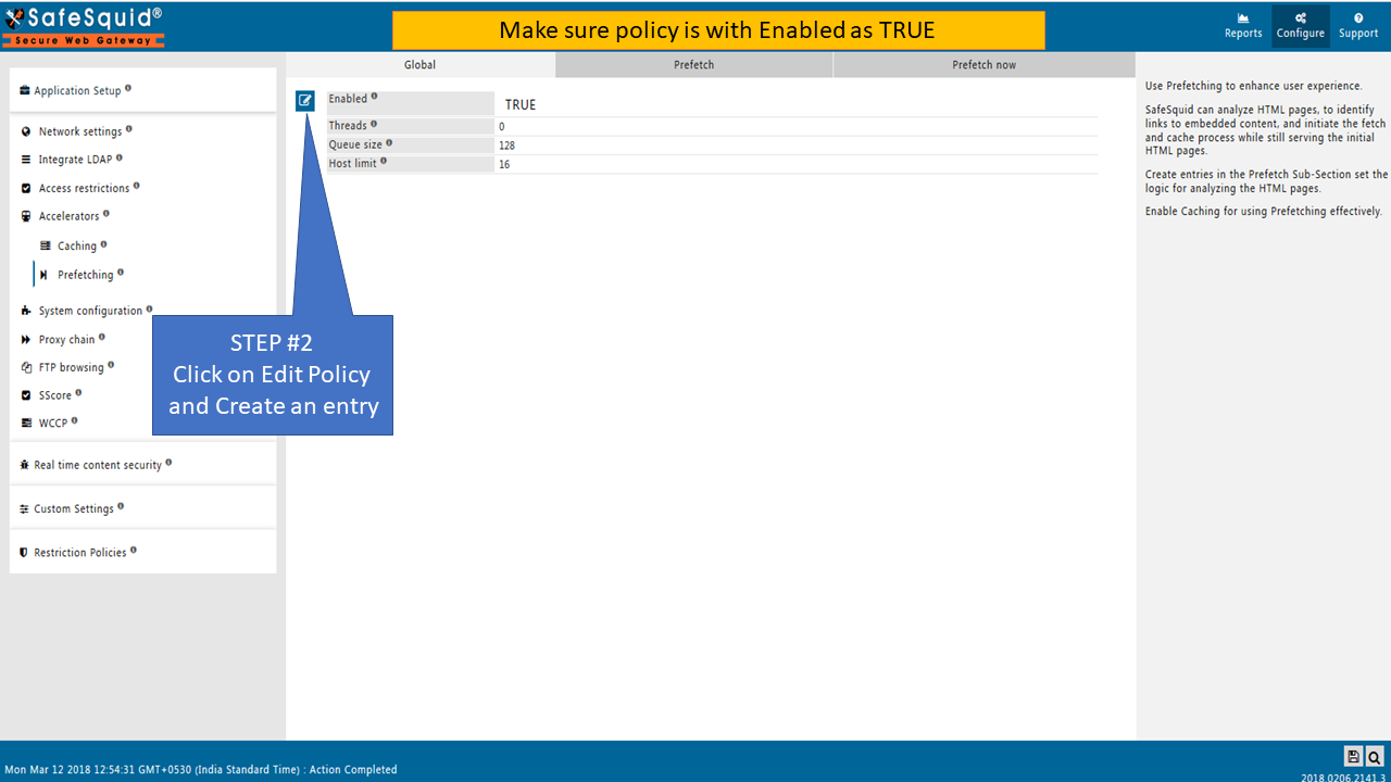 making sure the global section is true in enabled field