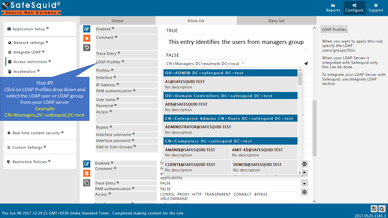 Edit Policies to add LDAP users - select LDAP User or Group