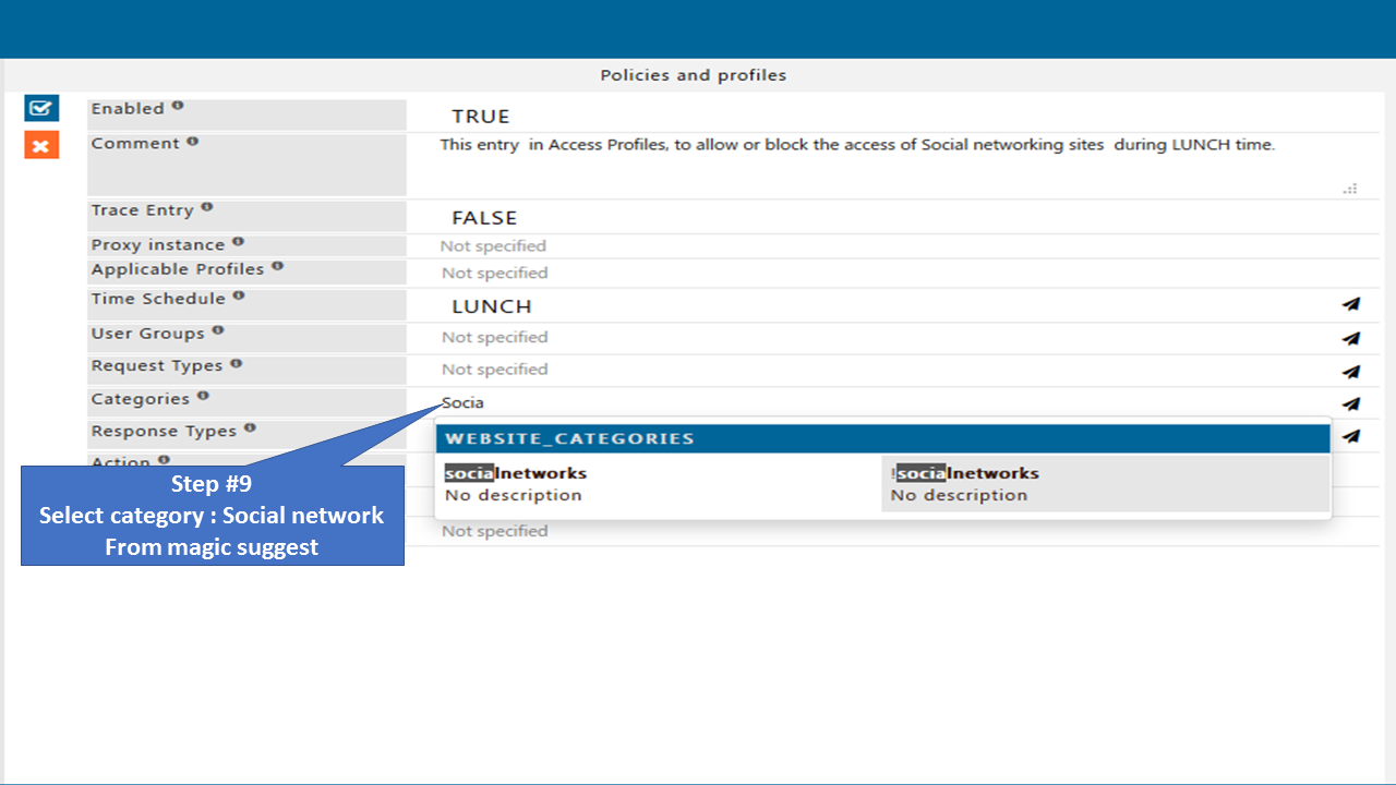 Select the default Category Socialnetworks from Categories Field.