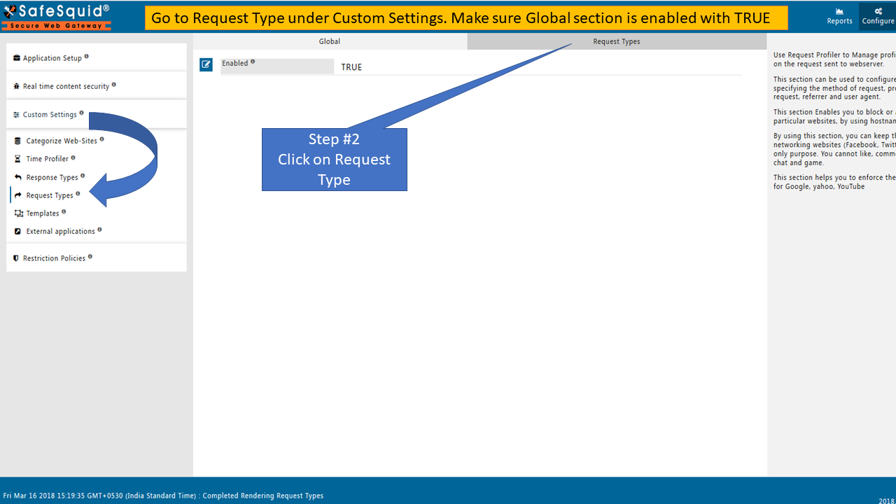 Select Request typr to allow only specific page of Facebook 