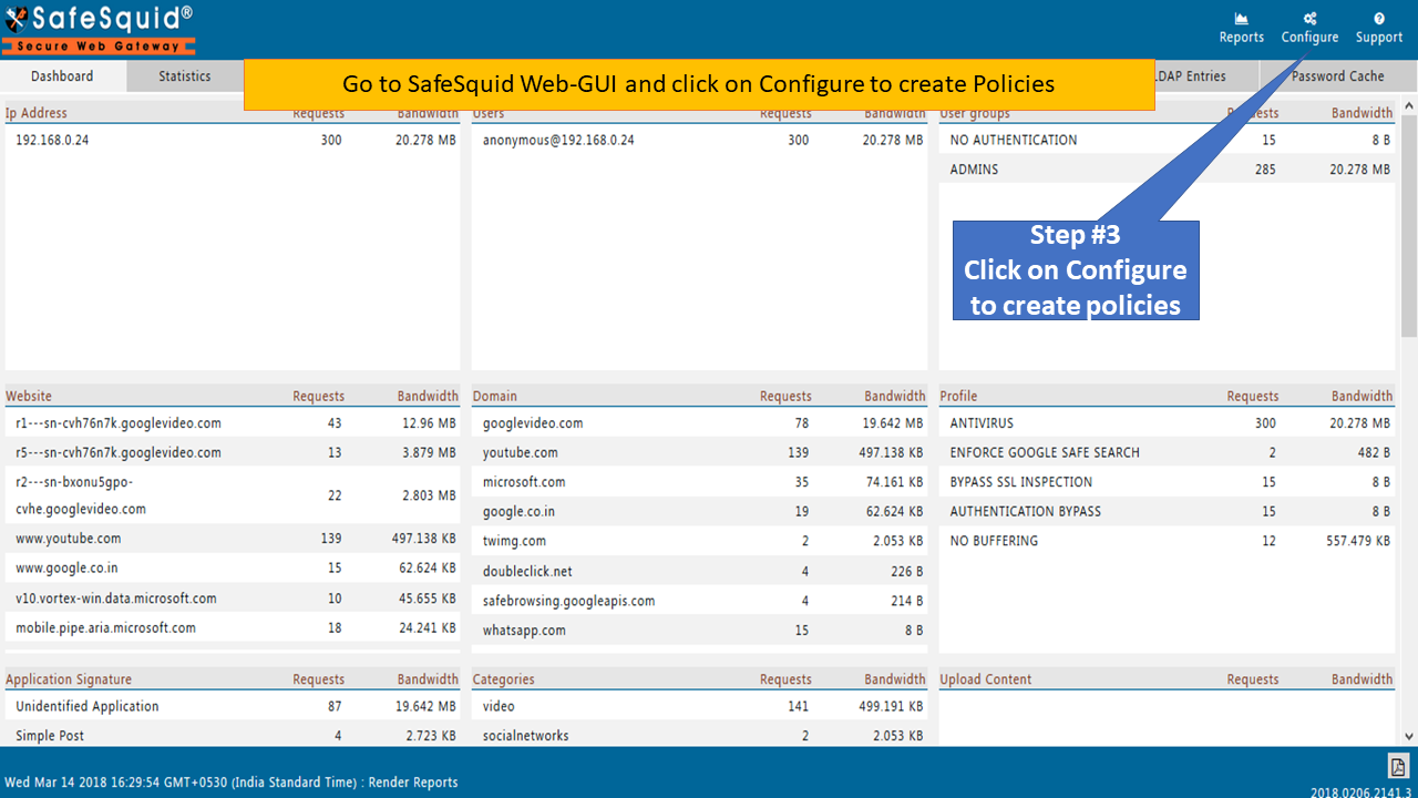 Click on Configure to create policy that will allow Specific YouTube Channel and its Playlist