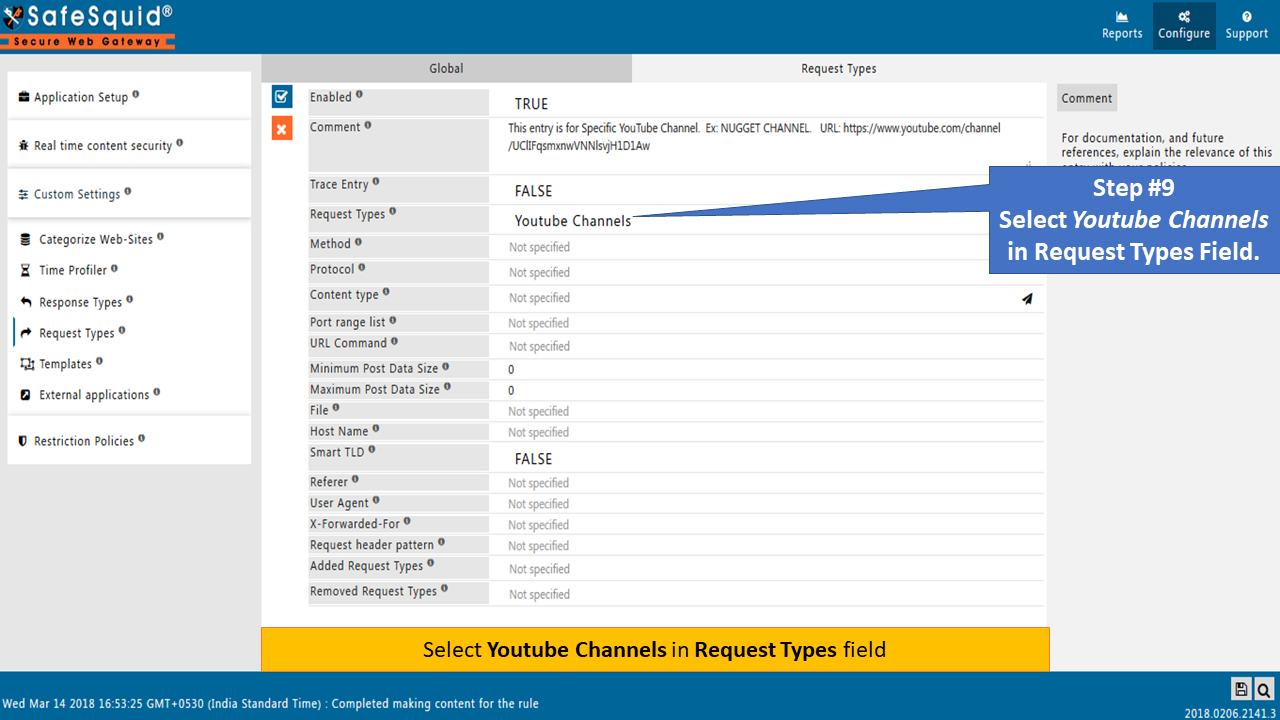 Select YouTube Channels in Request Types field to Allow Specific YouTube Channel and its Playlist