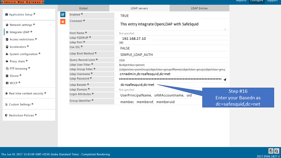 Enter Basedn details to fetch the entries from LDAP server