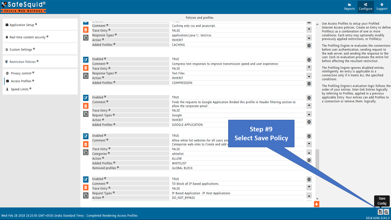 Save configuration of policy to allow anydesk