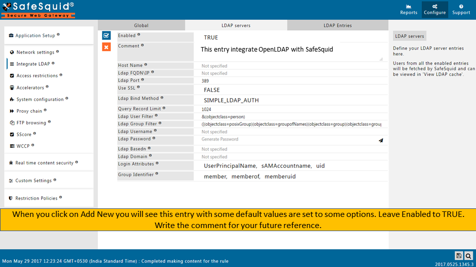 some default values are set to some options. leaving enabled as true and writing comment for future reference