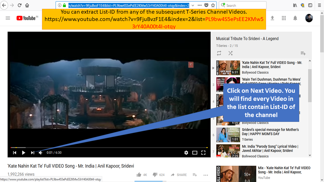 Extract List-ID from any of the subsequent YouTube Channel  to block specific YouTube channel