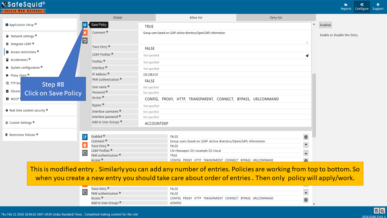 Save policy to include or exclude user based on their Network IP