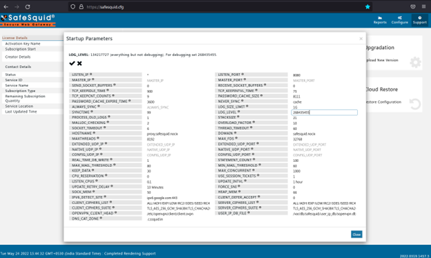 pasting the debugging set number in LOG_LEVEL