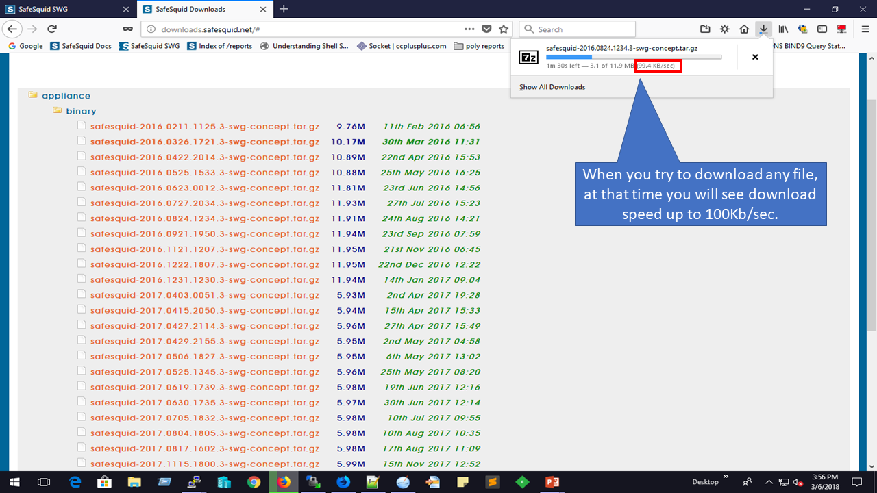 testing the download rate by downloading a file