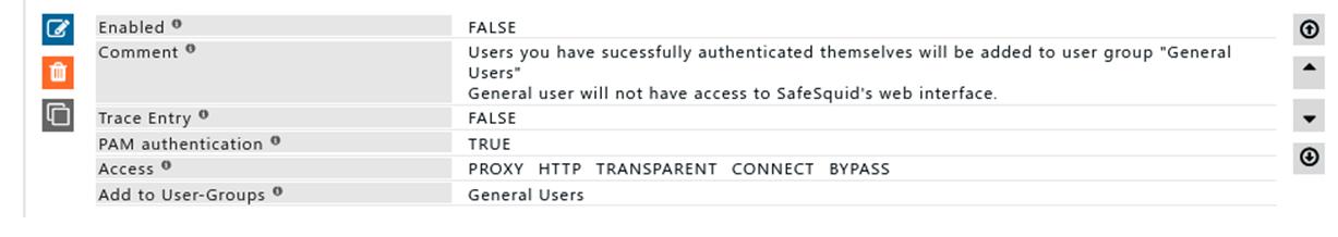 showing rule for general user authentication