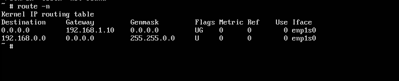 route command to check your default gateway and route.