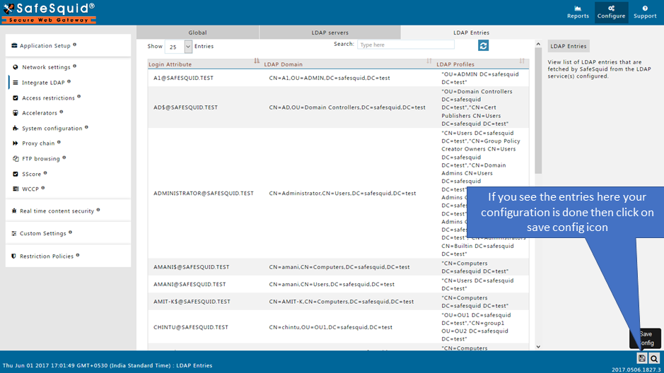 showing all the users from directory in ldap entries tab