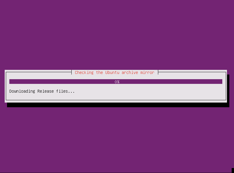 showing loading bar of downloading ubuntu archive mirror