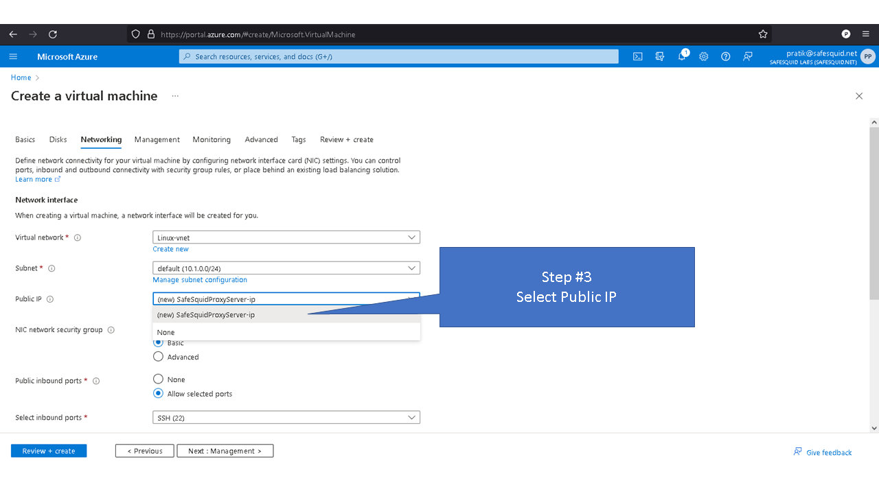 selecting public IP