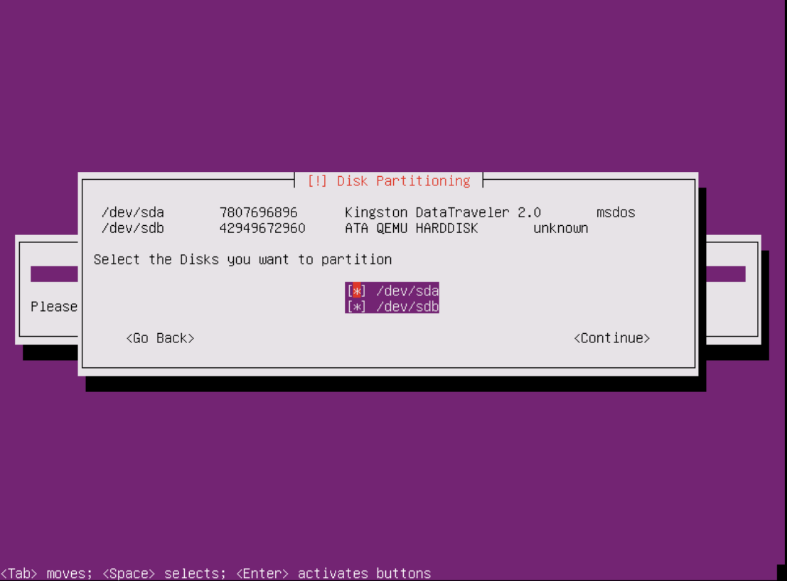 setting up disc partitions