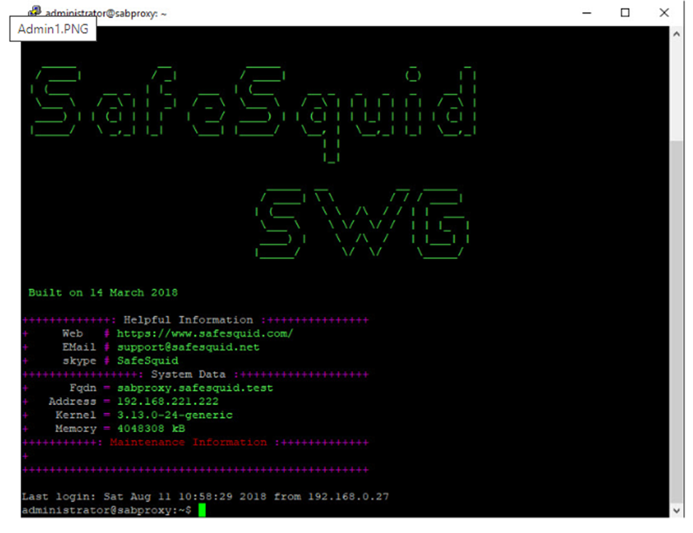 safesquid proxy server CLI