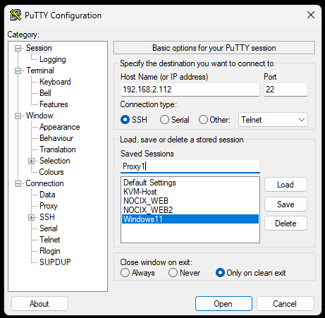 establishing a ssh connection with proxy server by entering all the necessary details