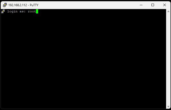 logging in with root username