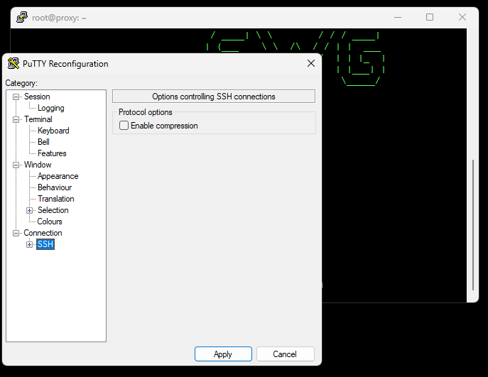 Expanding the SSH Settings in the sidebar