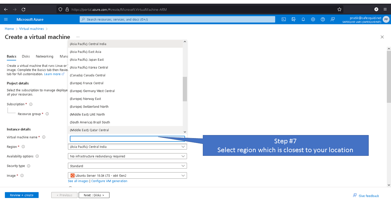 selecting region which is closet to your location