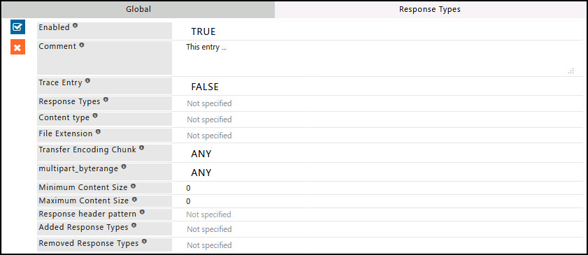 showing response Type tab in Response type section