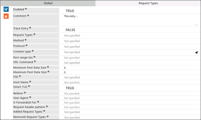 showing response Type tab in Request type section